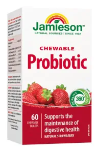 JAMIESON PROBIOTIC TABLETY NA CMÚĽANIE S JAHODOVOU PRÍCHUŤOU 60 ks