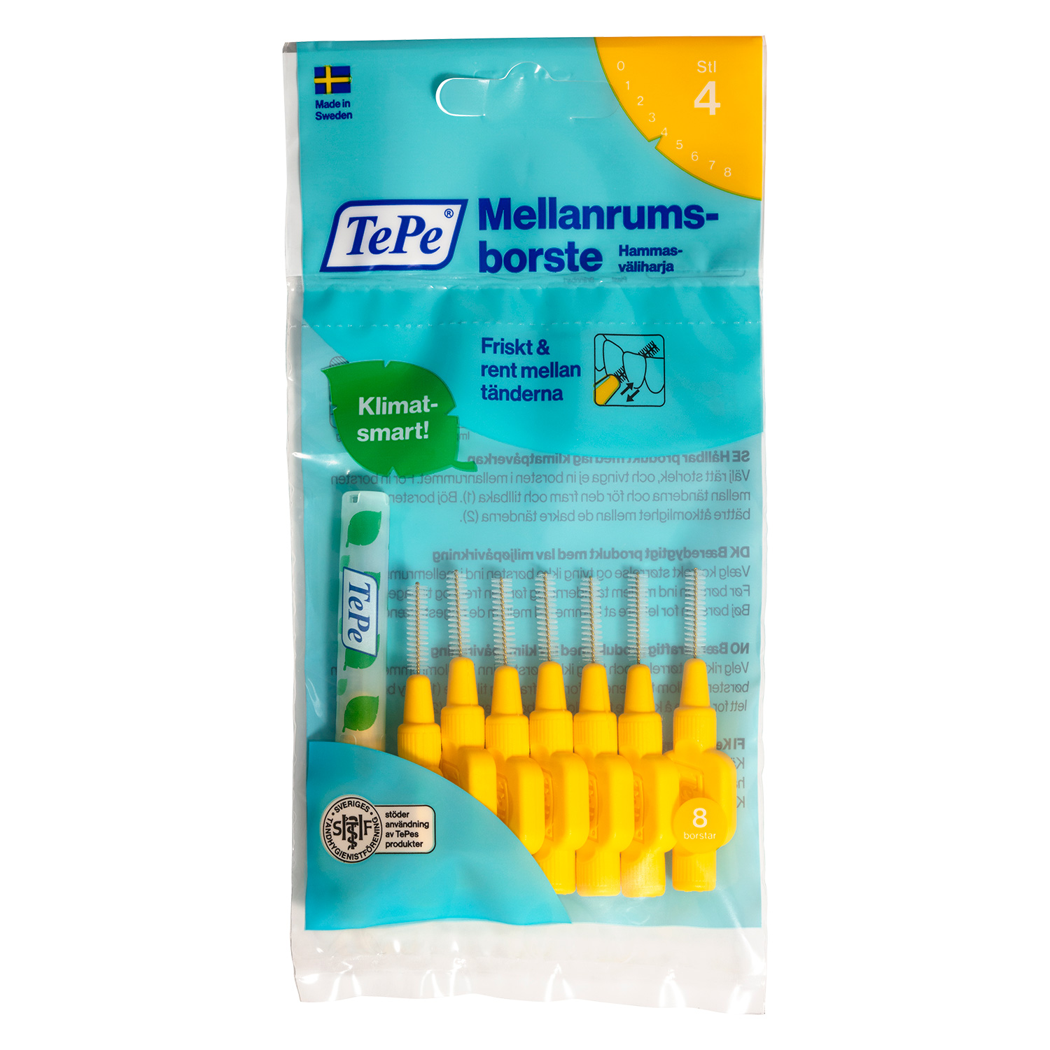 Medzizubné kefky TePe Original 0,7 mm, žlté-sáčok 8ks