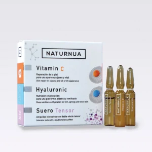 Unikatné balenie séra 3v1 na pleť: (Vitamin C, kyselina hyalurónová, spevňujúce sérum) NATURNUA 3x2ml