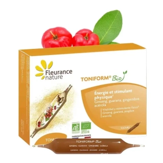 Toniform BIO (Ženšen-Guarana-Zázvor-Acerola) - Fleurance natura - 10 ampuliek